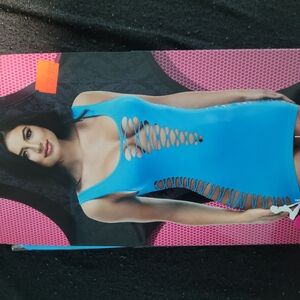 Blue Cut-Out Mini Dress